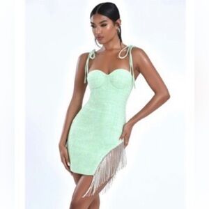 Rosie Green Tweed Crystal Fringe Dress